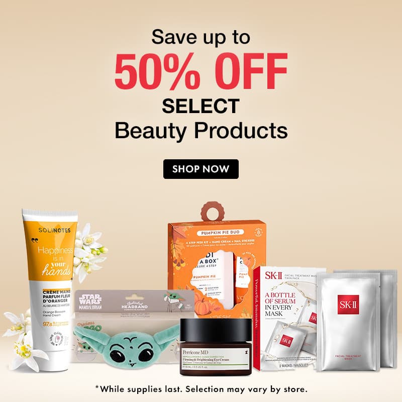 50% Off select Beauty Products
