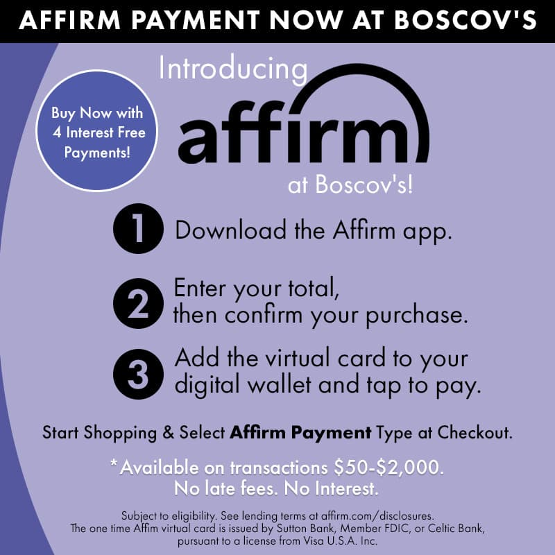 Boscov's now offers Affirm Payment! 