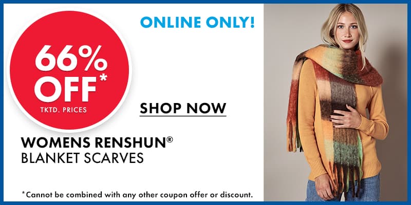 66% OFF tktd. Prices Womens RENSHUN Blanket Scarves