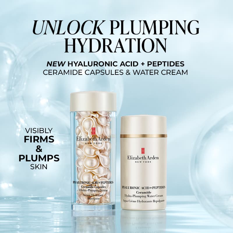 NEW! Elizabeth Arden Hyaluronic Acid + Peptides Ceramide Capsules & Water Cream