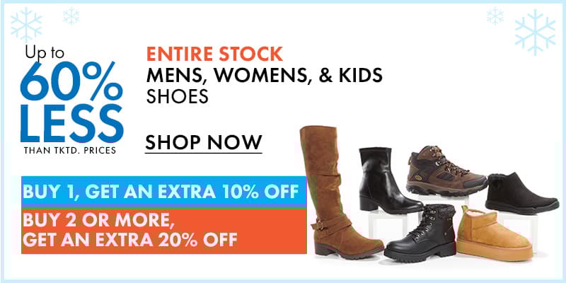 60% less than Shoes for the family 