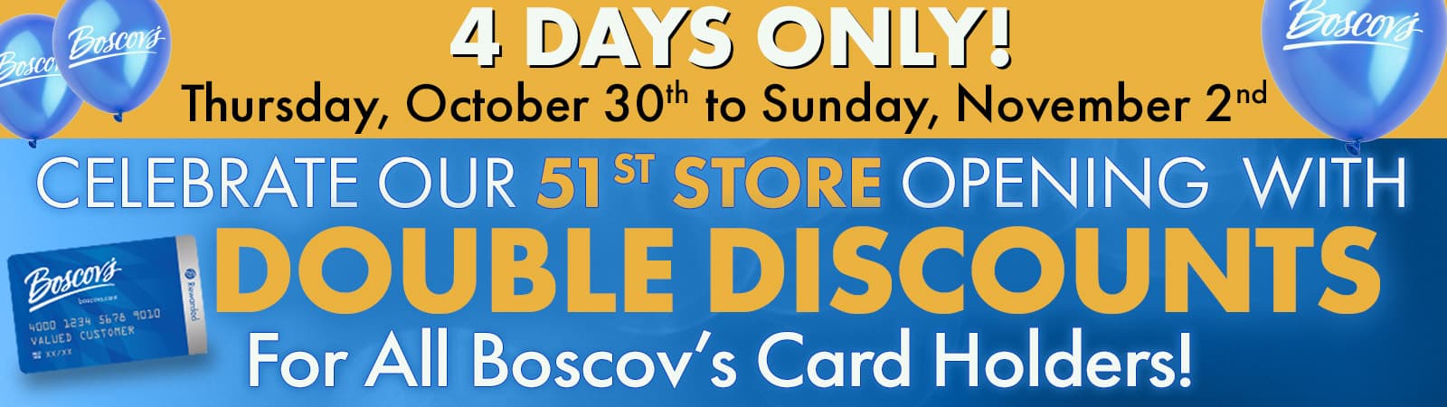 Get Double Discounts with a Boscov's Credit Card