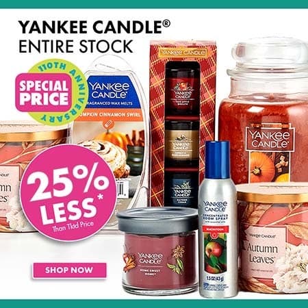 25% less Yankee candle 