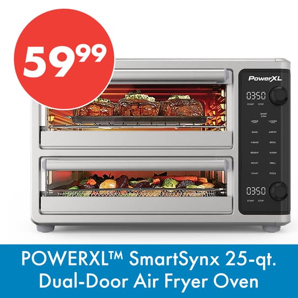 PowerXL Smartsynx™ 25qt. Dual Door Air Fryer Oven T067D5-1SP