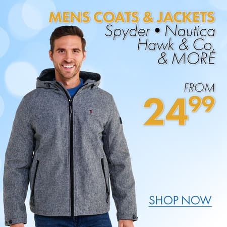 Mens Coats & Jackets By Spyder, Nautica, Hawk & Co, & more From $24.99
