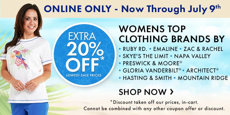 Extra 20% off Womens Clothing Brands