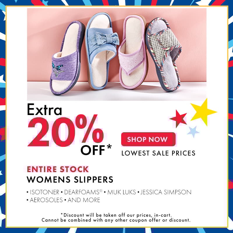 Extra 20% OFF Womens Slippers
