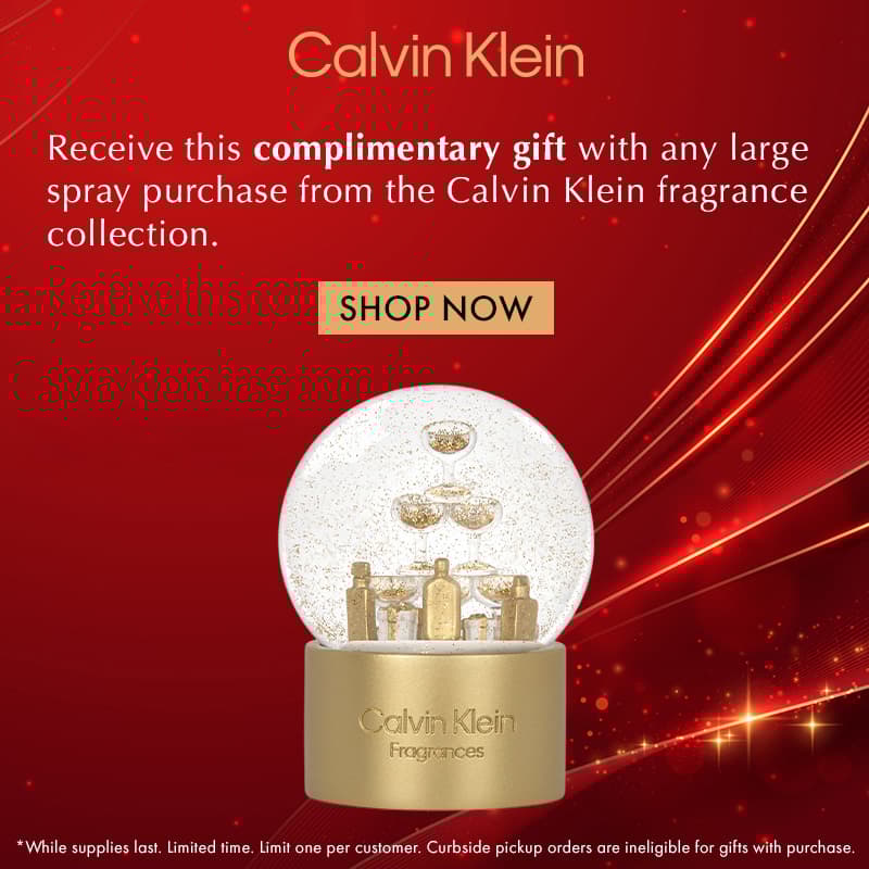 FREE gift with any large spray purchase from the Calvin Klein fragrance collection.