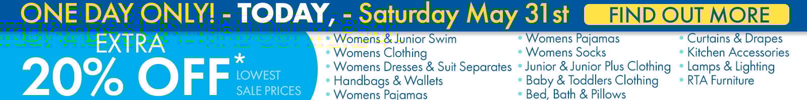 Extra 20% off one day sale