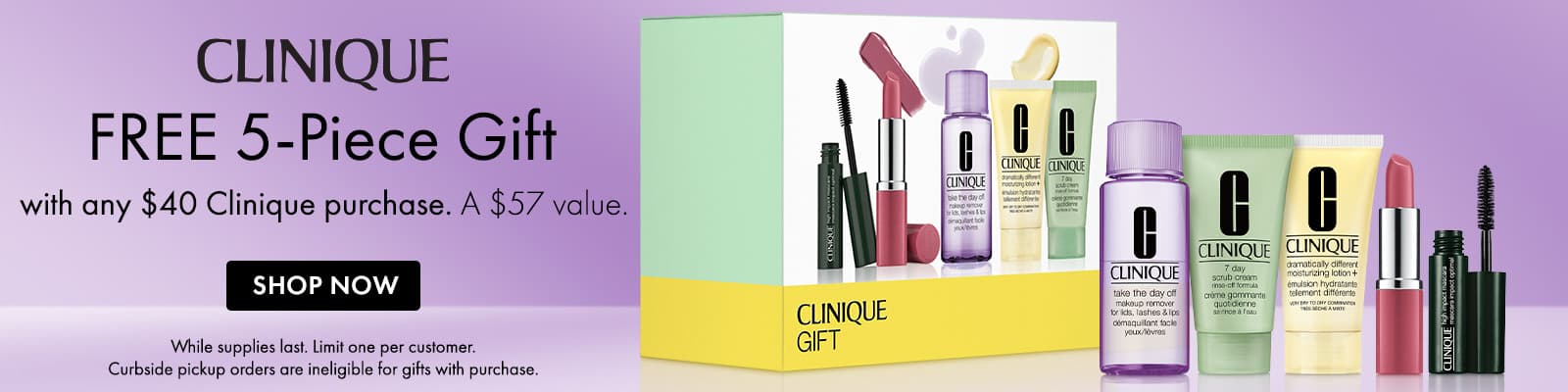 Clinique Great Skin Event! Free 5-Pc. Gift with any $40 Clinique purchase.