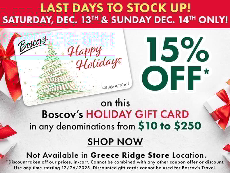 Extra 15% Off Discounted Holiday Gift Card