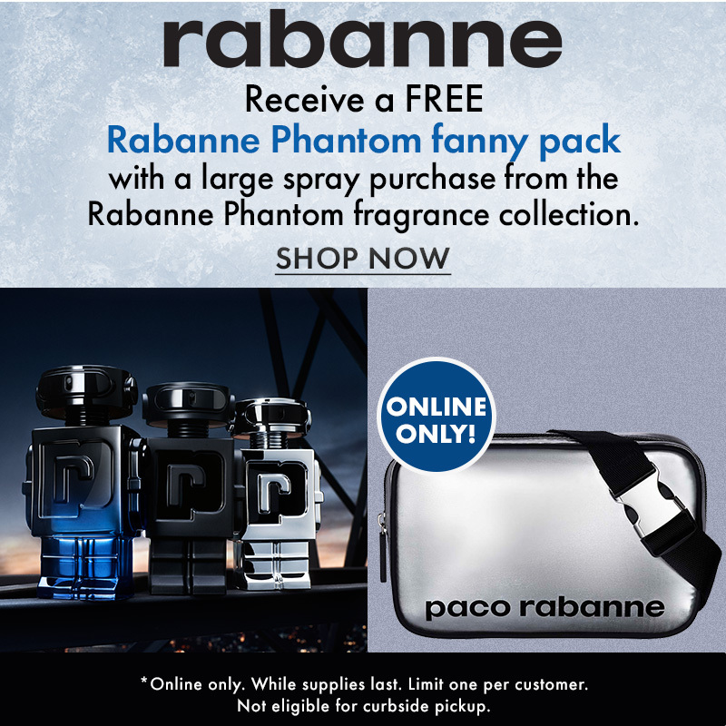 Online only! FREE Fanny Pack with a large spray purchase from Rabanne Phantom fragrance collection.