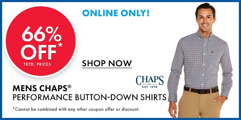  66% OFF tktd. prices Mens CHAPS Performance Button-Down Shirts