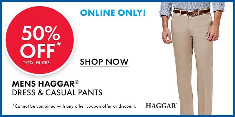 50% OFF tktd. prices Mens HAGGAR® Dress & Casual Pants
