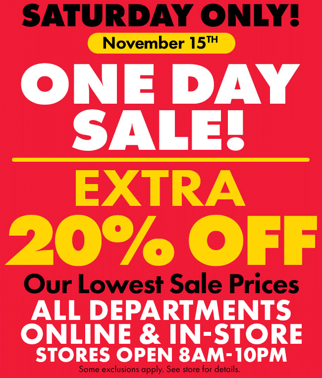 Get an Extra 20% Off Our Entire Store