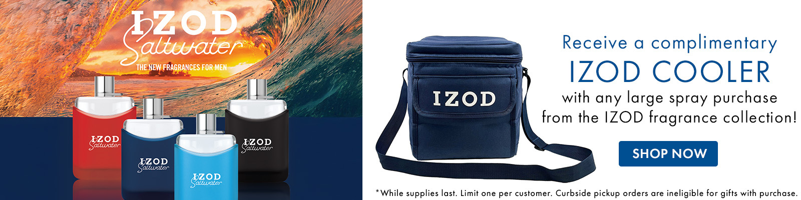 FREE Cooler with any large spray purchase from the IZOD fragrance collection