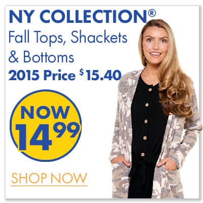 NY COLLECTION® Fall Tops, Shackets & Bottoms