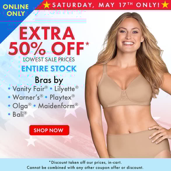 TODAY ONLY! Extra 50% Off Select Bras