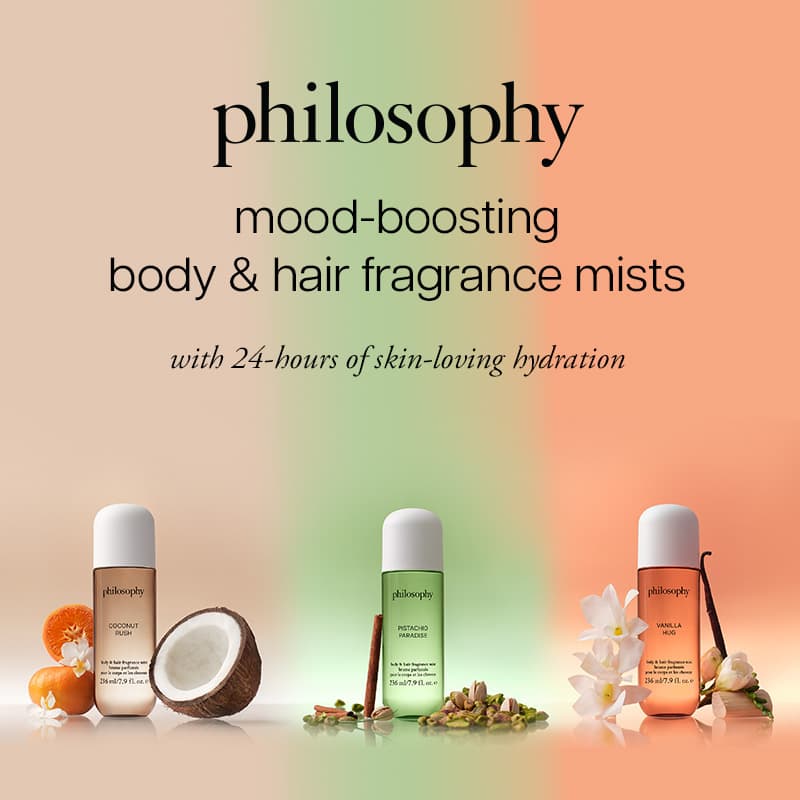 philosophy mood-boosting body & hair fragrance mists