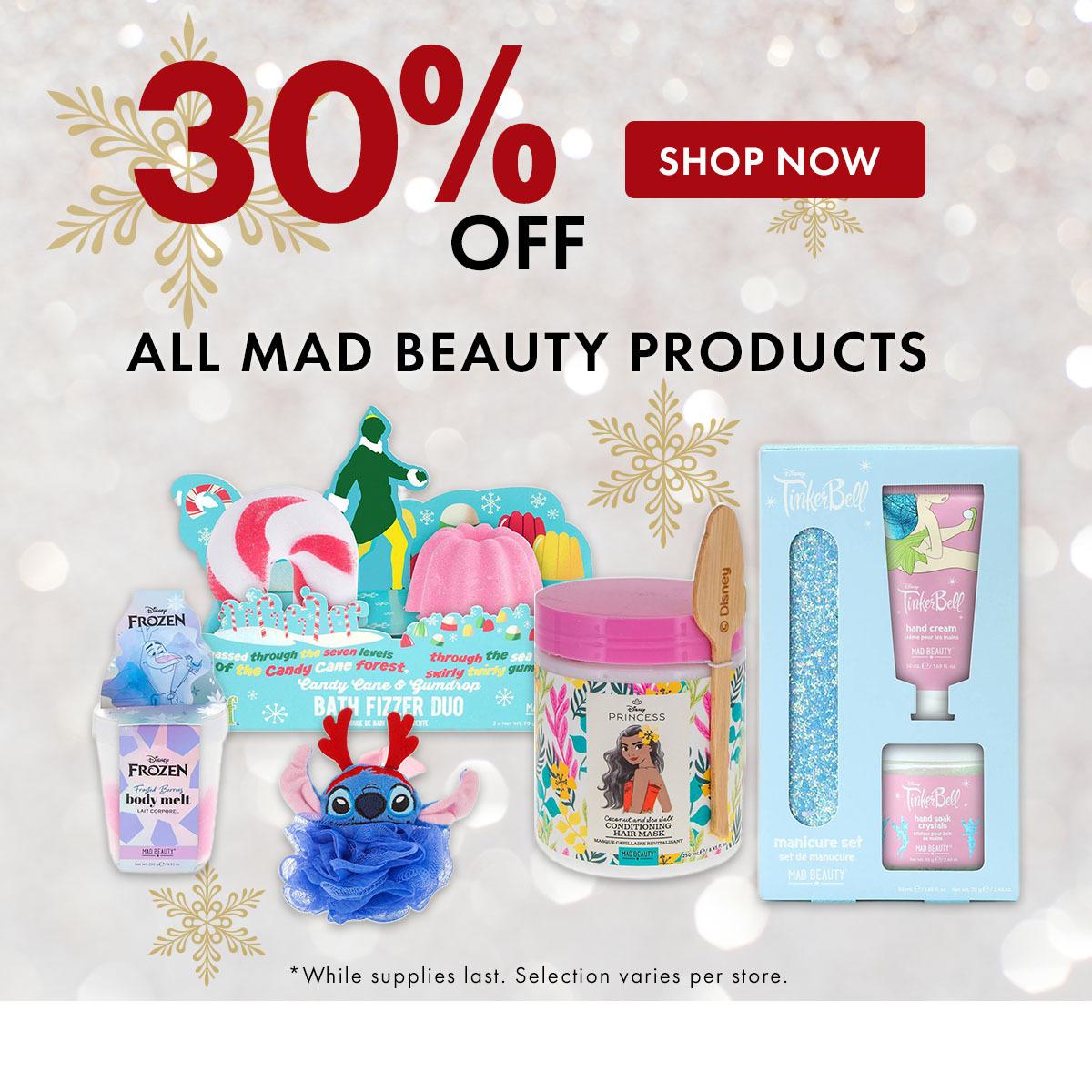30% Off All Mad Beauty products
