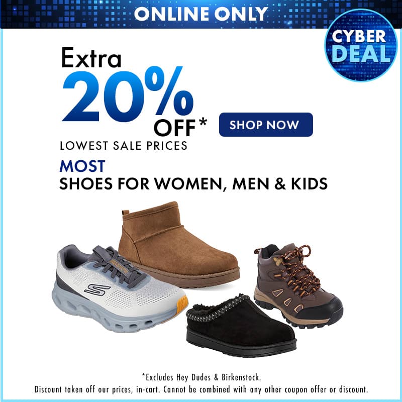 Extra 20% OFF Shoes for the family 