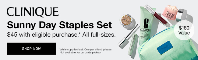 Clinique Sunny Day Staples Set ONLY $45 with eligible purchase.