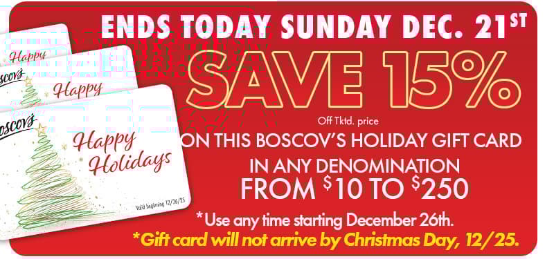 ENDS TODAY 15% off This Happy Holiday's Gift Card