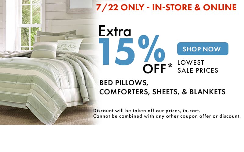 Extra 15% off Select Bedding 