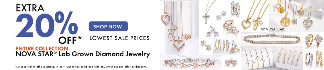 extra 20% off Lowest Sale Prices Entire Collection Nova Star Lab Grown Diamond Jewelry