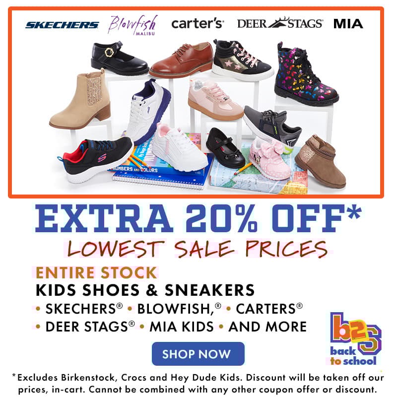 Extra 20% OFF Kids Shoes