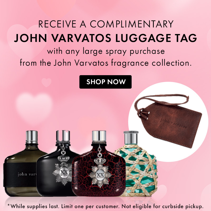 Free Luggage Tag with any large spray purchase from the John Varvatos fragrance collection.