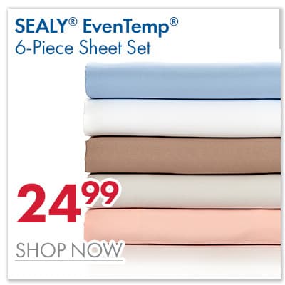 SEALY® EvenTemp® 6-Piece Sheet Set $24.99
