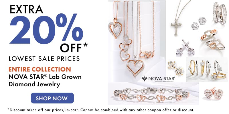 extra 20% off Lowest Sale Prices Entire Collection Nova Star Lab Grown Diamond Jewelry