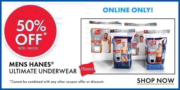 50% OFF Mens Hanes Underwear 