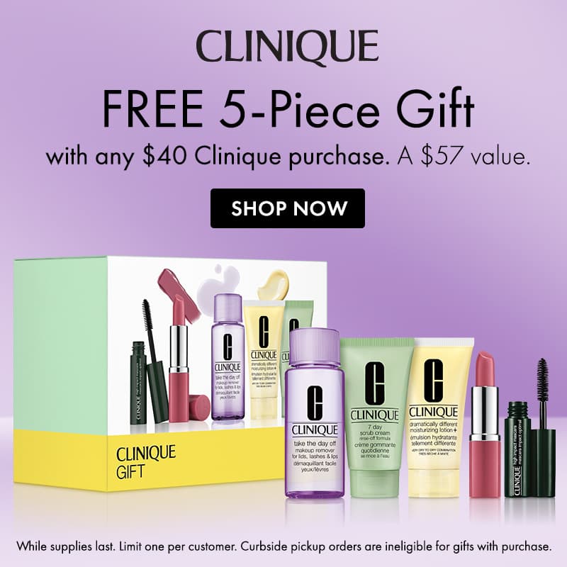 Clinique Great Skin Event! Free 5-Pc. Gift with any $40 Clinique purchase.