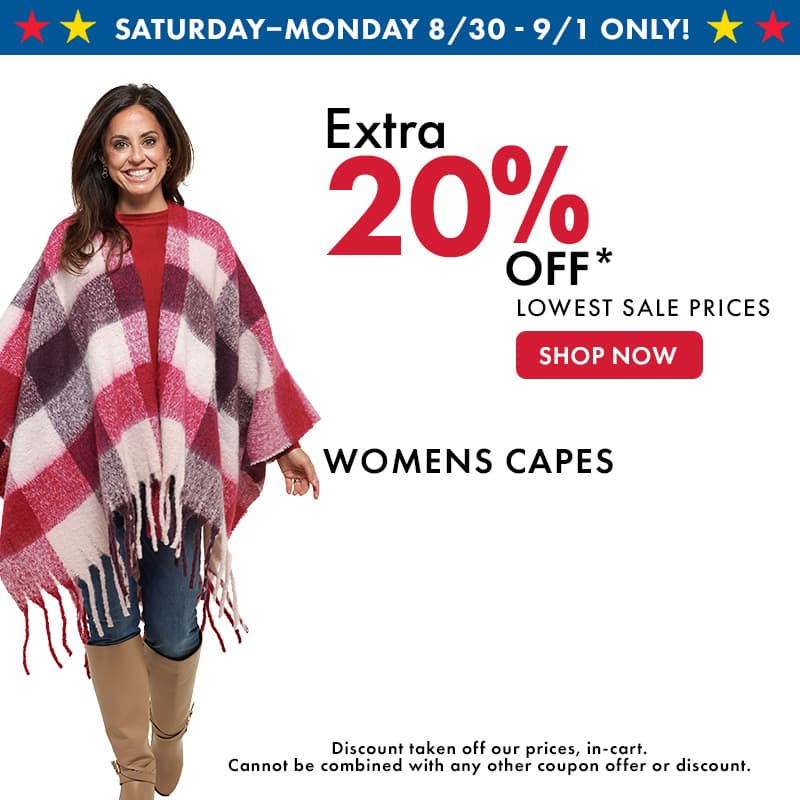 Extra 20% Off Lowest Sale Prices Womens Capes
