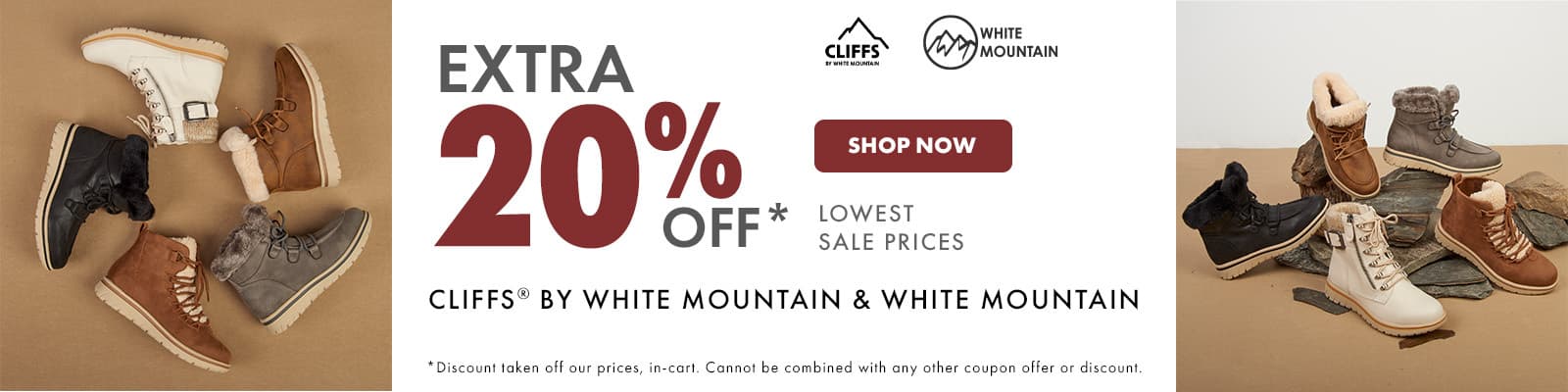 Extra 20% Off White Mountain