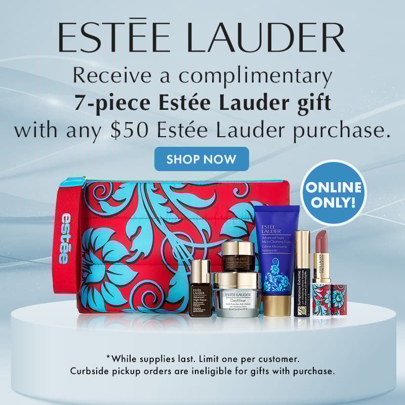 Online Only! FREE 7Pc Estee Lauder Gift with any $50 Estee Lauder purchase