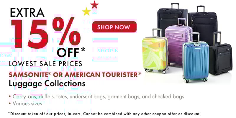 Extra 15% off Luggage 