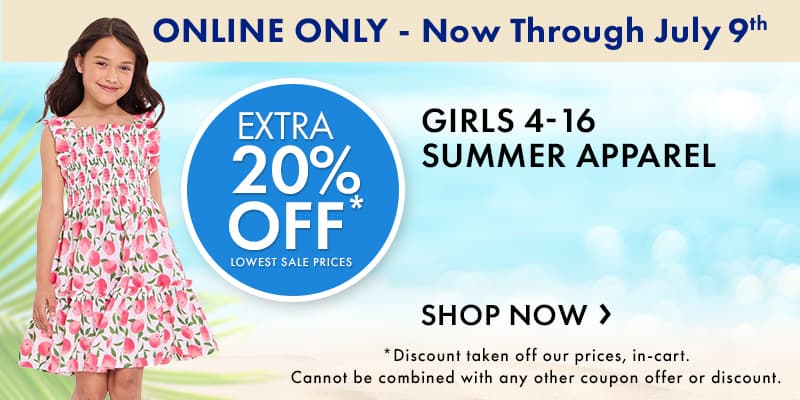 Extra 20% Girls 4-16 Clothing