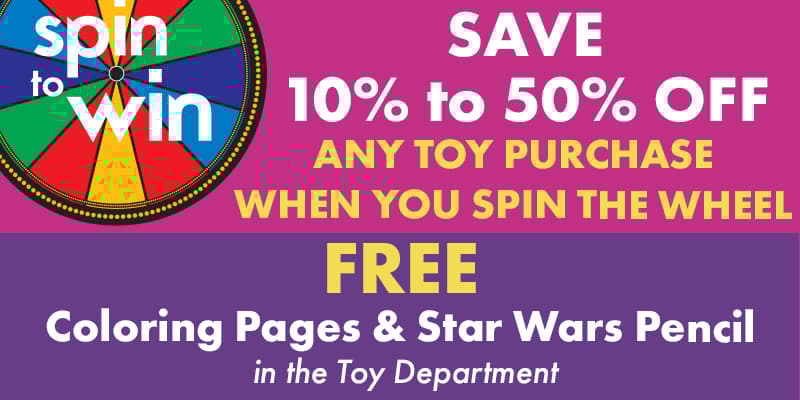 Spin the Wheel & Save on Your Next Toy Purchase
