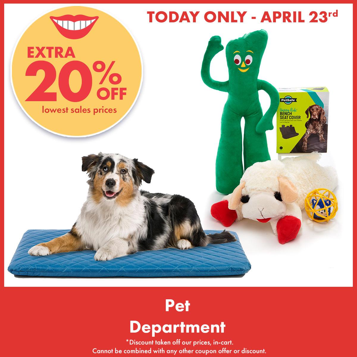 Extra 20% OFF pet department