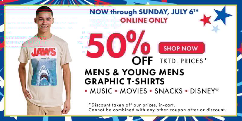 50% OFF mens graphic tees