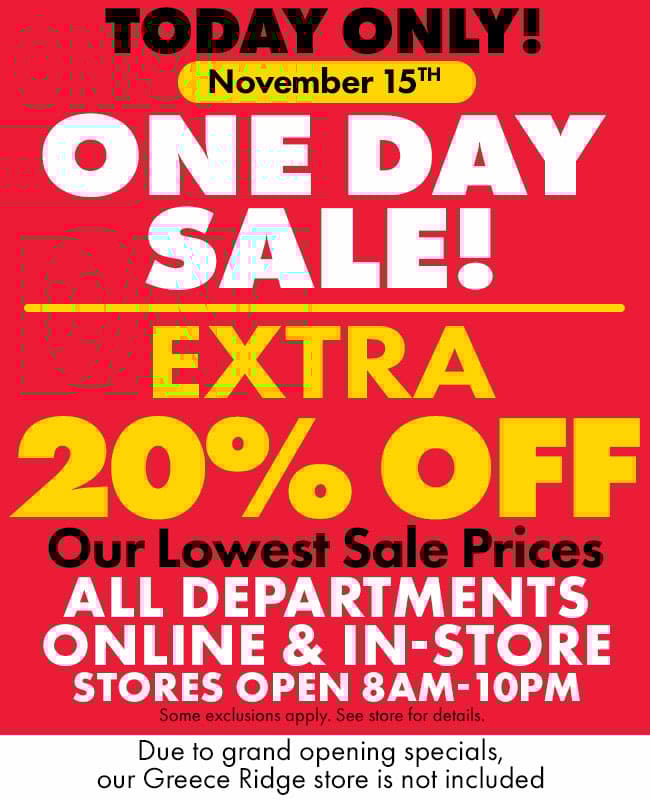 Extra 20% Off One Day Sale All Departments