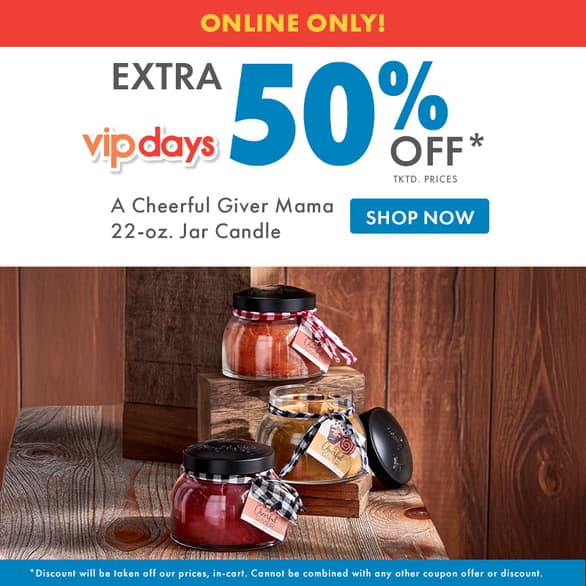 Extra 50% OFF Select Cheerful Giver Jar Candles