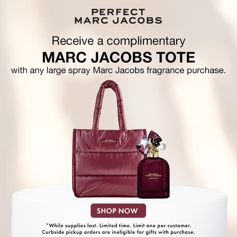 FREE tote with any Marc Jacobs large spray fragrance purchase.