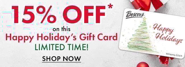 Extra 15% off Happy Holiday's Gift Card