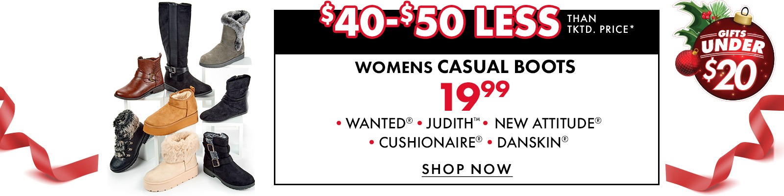 $40-$50 Less Womens Casual Boots