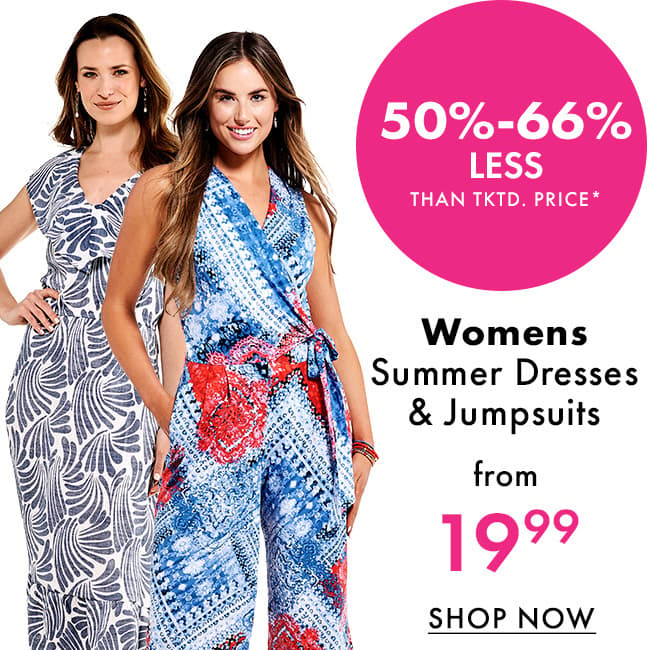 50%-66% Less Than Tktd. Price Womens Summer Dresses & Jumpsuits