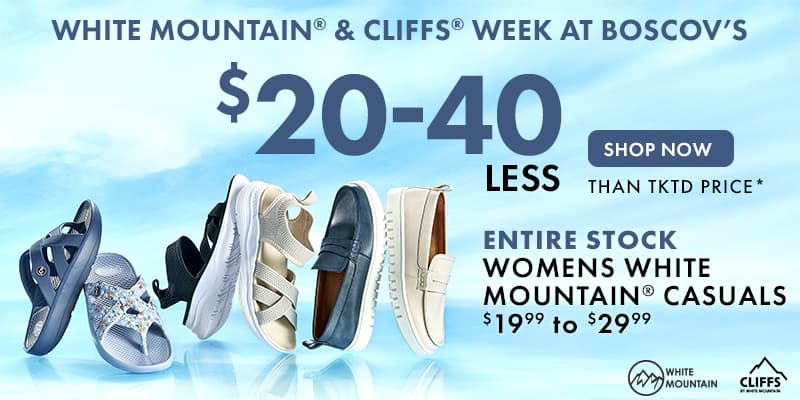 white mountain & cliffs shoe week